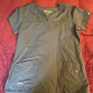 Grey's Anatomy Signature gray scrub top, size L